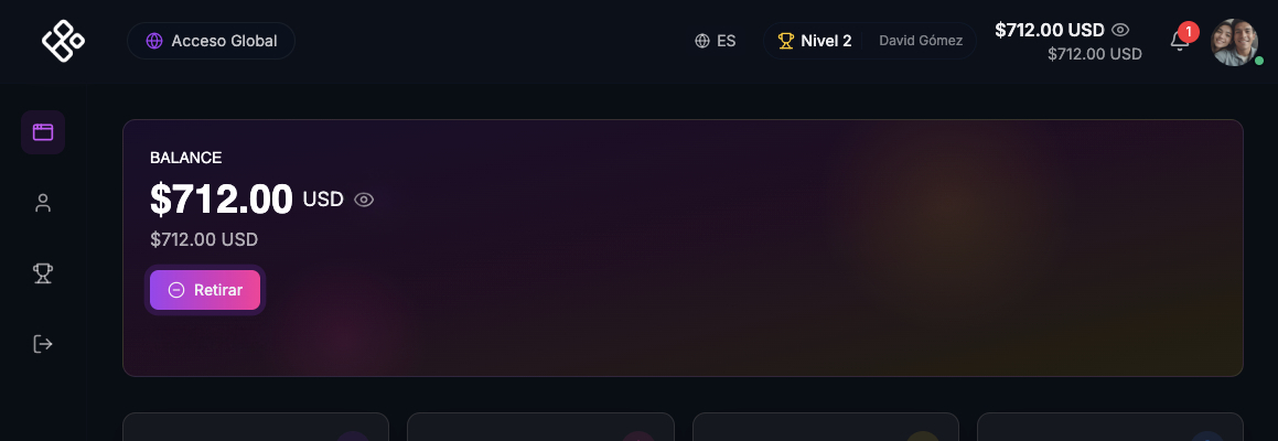 Vista previa del Dashboard de Flasti